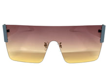 Oversized Exaggerated Modern Retro Shield Style SUNGLASSES Large Rimless Frame 2270