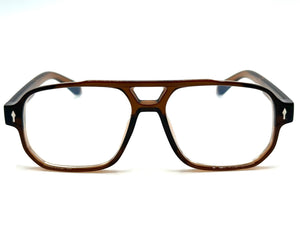 Classic Vintage Retro Style Clear Lens Blue Light Block Computer EYEGLASSES Brown Frame 55013