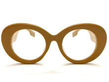 Exaggerated Vintage Retro Style Clear Lens EYEGLASSES Large Round Thick Khaki Frame 81216