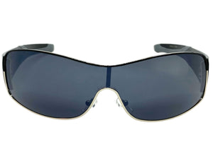 Classic Contemporary Modern Wrap Style SUNGLASSES Sleek Black Frame 3734