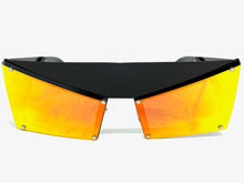 Modern Retro Futuristic Party Raver Style SUNGLASSES Unusual Black Frame 5275
