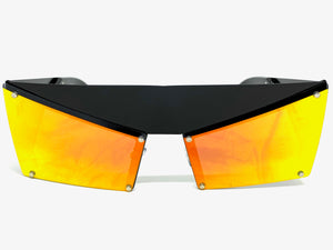 Modern Retro Futuristic Party Raver Style SUNGLASSES Unusual Black Frame 5275