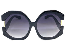 Oversized Vintage Retro Style SUNGLASSES X-Large Huge Black Frame 80848