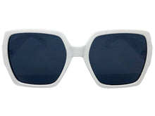 Oversized Vintage Retro Style SUNGLASSES Large Square White Frame E1275