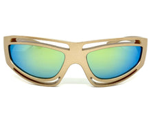 Biker Sporty Wrap Around Style SUNGLASSES Gold Frame 1246