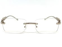 Classy Elegant Sophisticated Luxury Style Clear Lens EYEGLASSES Rimless Silver Frame E0661