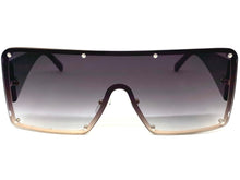 Oversized Contemporary Modern Retro Shield Style SUNGLASSES Large Gray Flat Lens 10861