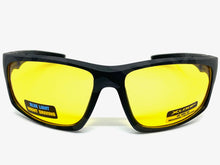 Sporty Wrap Around Blue Light Night Driving HD Lens SUNGLASSES Black Frame 3503