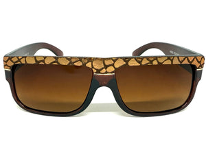 Classic Vintage Retro Hip Hop Rapper Pimp Style SUNGLASSES Thick Brown Snakeskin Frame 1221