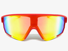Oversized Retro Sporty Wrap Around Style SUNGLASSES Large Red Frame 9046
