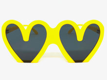 Oversized Exaggerated Retro Style SUNGLASSES Heart Shape Yellow Frame 68159