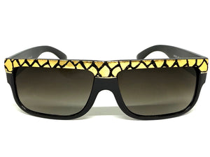 Classic Vintage Retro Hip Hop Rapper Pimp Style SUNGLASSES Thick Black Snakeskin Frame 1221