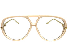 Oversized Classic Vintage Retro Hip Hop Style Clear Lens EYEGLASSES Large Cream & Gold Frame 26008