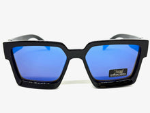 Classic Hardcore Biker Gangster Style LOCS SUNGLASSES Black Frame - Blue Lens 91209