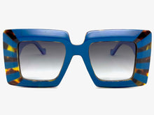 Exaggerated Vintage Retro Style SUNGLASSES Thick Square Blue Frame LH056