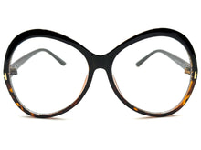Oversized Vintage Retro Style Clear Lens EYEGLASSES Large Round Black Frame E2085