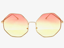 Oversized Exaggerated Vintage Retro Style SUNGLASSES Large Rose Gold Octagon Frame 4150
