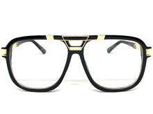 Classic Vintage Retro Hip Hop Rapper Style Clear Lens EYEGLASSES Black & Gold Frame 8529