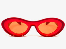 Contemporary Modern Retro Raver Party SUNGLASSES Funky Red Frame 2123