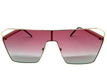 Oversized Sleek Modern Retro Shield Style SUNGLASSES Large Rose Gold Frame 4577