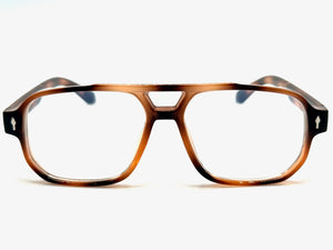 Classic Vintage Retro Style Clear Lens Blue Light Block Computer EYEGLASSES Brown Frame 55013