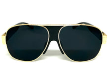 Classic Hardcore Biker Gangster Hip Hop Rapper Style SUNGLASSES Gold & Black Frame - Super Dark Lens 4000
