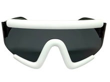 Oversized Exaggerated Modern Rerto Shield Style SUNGLASSES Large White Frame 63290