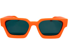 Classic Vintage Retro Style SUNGLASSES Thick Neon Orange Frame - Dark Lens 1402