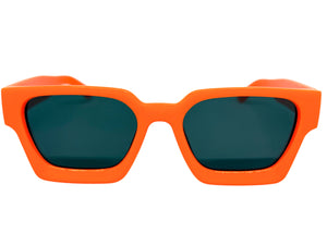 Classic Vintage Retro Style SUNGLASSES Thick Neon Orange Frame - Dark Lens 1402