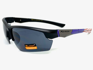 Military Tactial Sporty Wrap Around Style SUNGLASSES Patriotic USA Flag Frame 2718