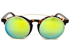 Classic Vintage Retro Style Clip On SUNGLASSES Round Tortoise Frame 6442