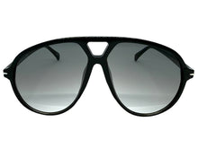 Oversized Vintage Retro Style SUNGLASSES Large Black Frame - Gradient Lens 81022