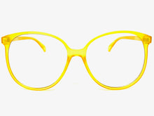 Oversized Classic Vintage Retro Style Clear Lens EYEGLASSES Large Round Yellow Frame I129
