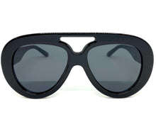 Oversized Vintage Retro Aviator Style SUNGLASSES Large Black Frame 80849