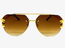 Men's Classy Elegant Luxury Modern Retro Style SUNGLASSES Large Gold Frame 27667