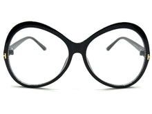 Oversized Vintage Retro Style Clear Lens EYEGLASSES Large Round Black Frame E2085