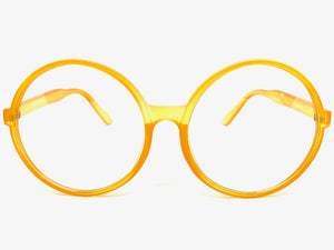 Oversized Vintage Retro Style Clear Lens EYEGLASSES X-Large Round Orange Frame 80828
