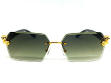 Classy Elegant Sophisticated Modern Luxury Style SUNGLASSES Gold & Black Frame E0969