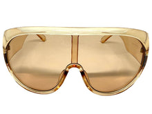 Oversized Exaggerated Modern Rerto Shield Style SUNGLASSES Large Nude Frame 68246
