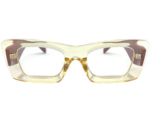 Exaggerated Vintage Retro Style Clear Lens EYEGLASSES Thick Champagne Frame 81260
