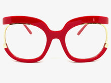 Oversized Classic Vintage RETRO Style Clear Lens EYEGLASSES Red Optical Frame - RX Capable 1459