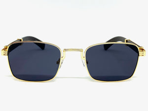 Classy Elegant Sophisticated Luxury Style SUNGLASSES Gold & Wooden Frame 27677