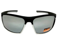 Sporty Wrap Around Cycling Fishing Biker SUNGLASSES Sleek Black & Silver Frame - Mirror Lens 2723