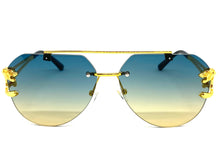 Men's Classy Elegant Luxury Modern Retro Style SUNGLASSES Large Gold Frame 27667