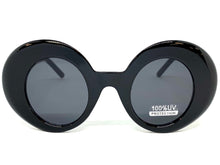 Oversized Exaggerated Vintage Retro Style SUNGLASSES Round Black Frame 1039