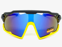 Oversized Retro Sporty Wrap Around Style SUNGLASSES Large Black & Yellow Frame 3693
