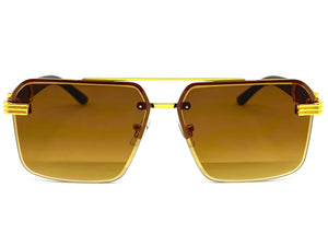 Men's Classy Elegant Luxury Retro Hip Hop Style SUNGLASSES Gold & Faux Wood Frame 5209