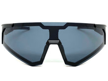 Oversized Retro Sporty Wrap Around Style SUNGLASSES Large Black Frame 9057