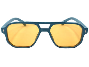 Classic Vintage Retro Hip Hop Style SUNGLASSES Square Pastel Blue Frame 80930