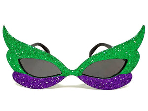 Vibrant Mardi Gras Party Club Beach Cruise Raver Festival SUNGLASSES Fun Shades Glitter Frame C924